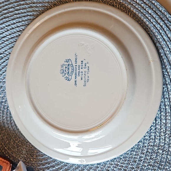 1896 signed John Maddock & Sons England Wild Rose vetrified china salad plate - Picture 8 of 9